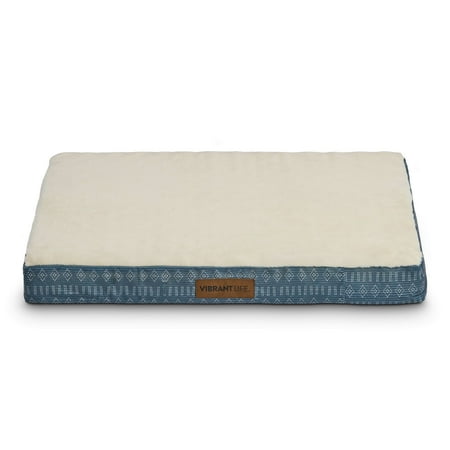Vibrant Life Medium Orthopedic Foam Dog Bed for Medium Breeds, Medium, 28" x 20", Blue