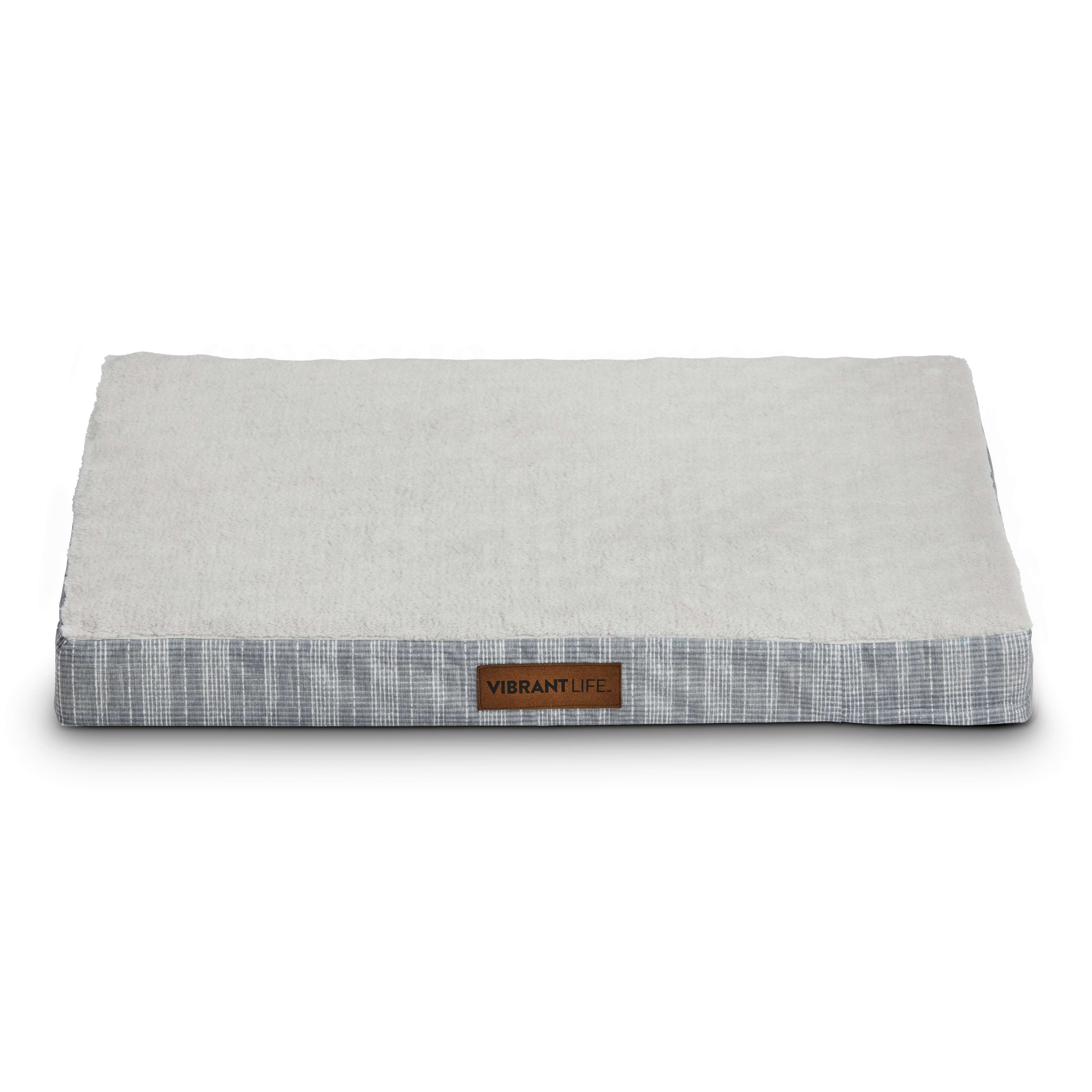 Vibrant Life Medium Orthopedic Foam Mat Dog Bed, Grey, 28" x 20"
