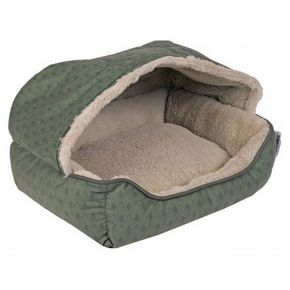 Vibrant Life Oval Cuddler Pet Bed, Covered, Small, Green 18" x 14" x 12"