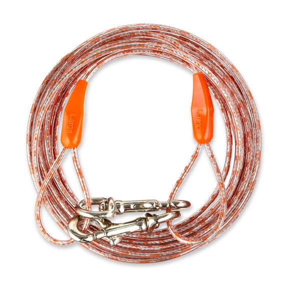 Vibrant Life Pattern Vinyl-Covered Tie-Out Cable for Dogs, Large, 25'