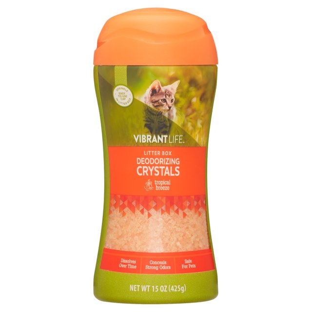 Vibrant Life Pet Deodorizer Crystals for Cat Litter Box, Tropical
