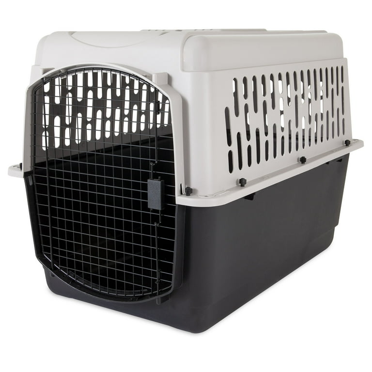 Vibrant Life Pet Kennel Large 40 Dog Crate Plastic Travel Pet Carrier for Pets 70 90 lb Grey Walmart