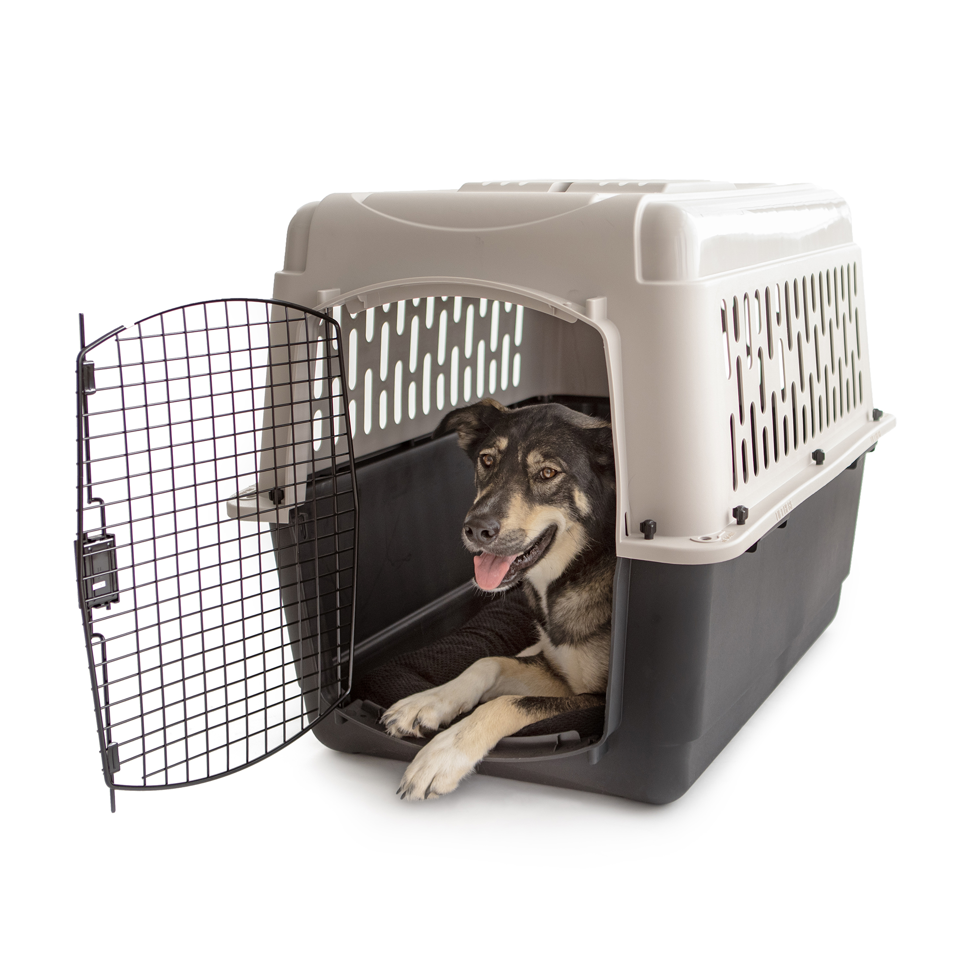 Vibrant Life Pet Kennel Medium 36 Dog Crate Plastic Travel Pet Carrier for Pets 50 70 lb Grey Walmart