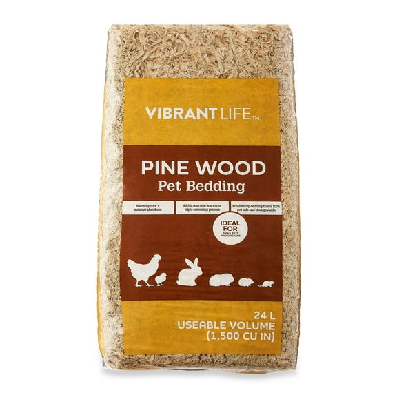 Vibrant Life Pine Wood Pet Bedding for Small Pets & Chickens, 24 L Bag
