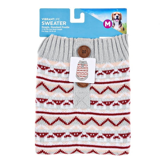 Vibrant Life Pink Zigzag Dog Sweater, Small