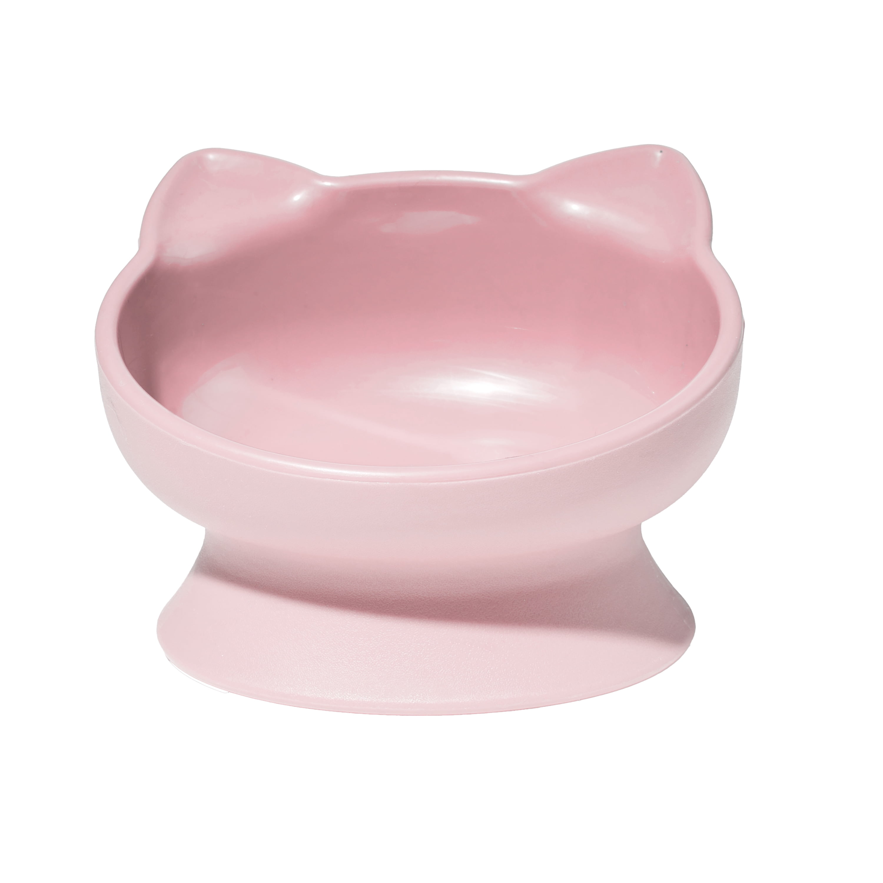Vibrant Life Plastic Elevated Cat Ear Feeding Bowl, Pink