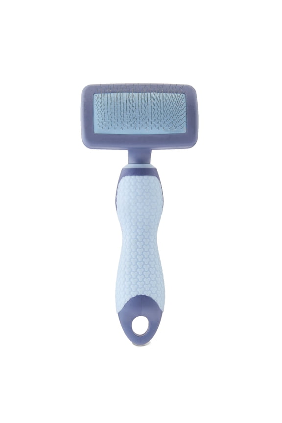 Plastic Dog Slicker Grooming Brush with a TPR Grip