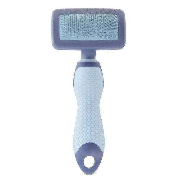 Vibrant Life Plastic Dog Slicker Grooming Brush with a TPR Grip