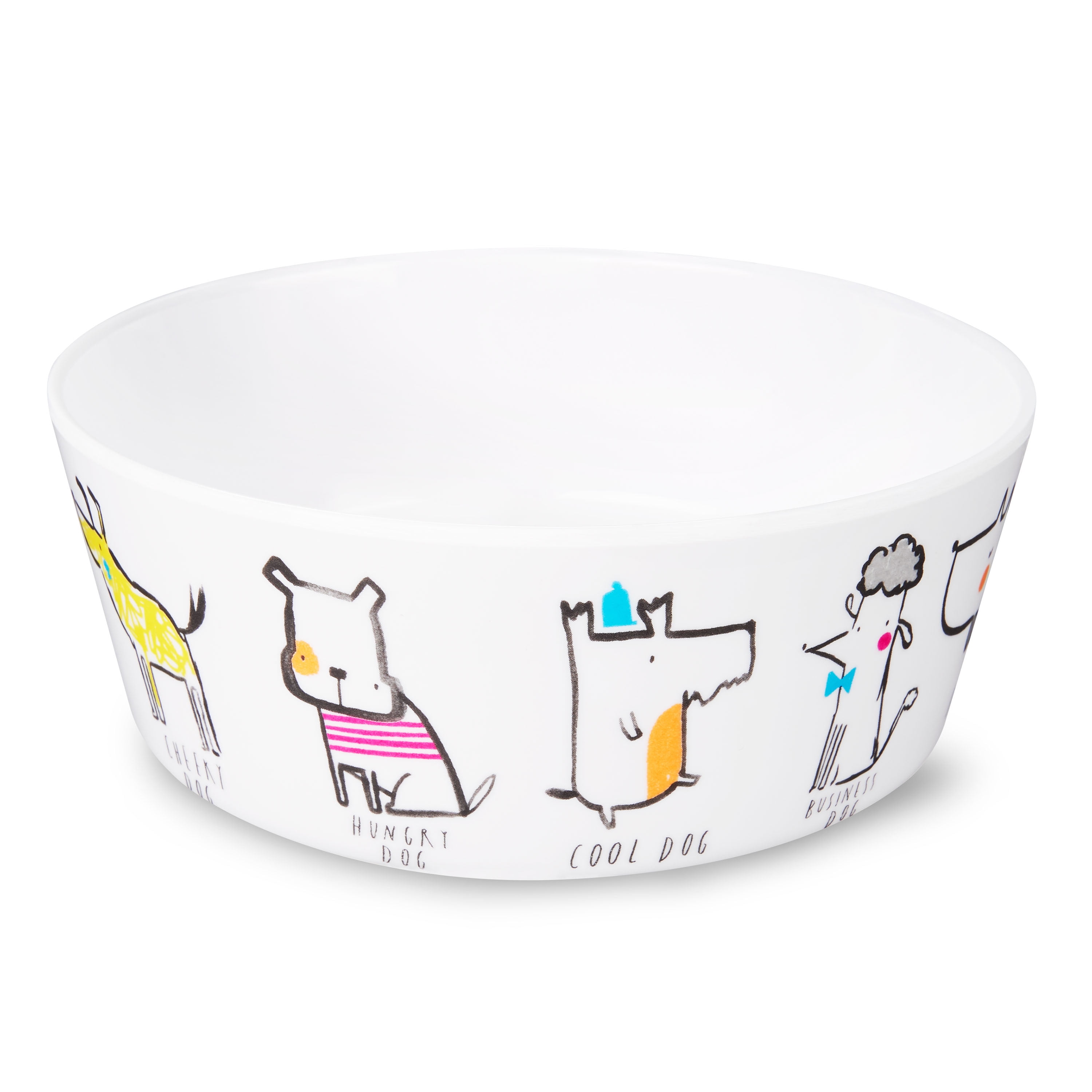 Vibrant Life Plastic Pet Bowl, Dog Characters, Medium