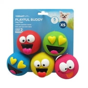 Vibrant Life Playful Buddy Dog Toys, Emoticon, Extra Small, 5 Count