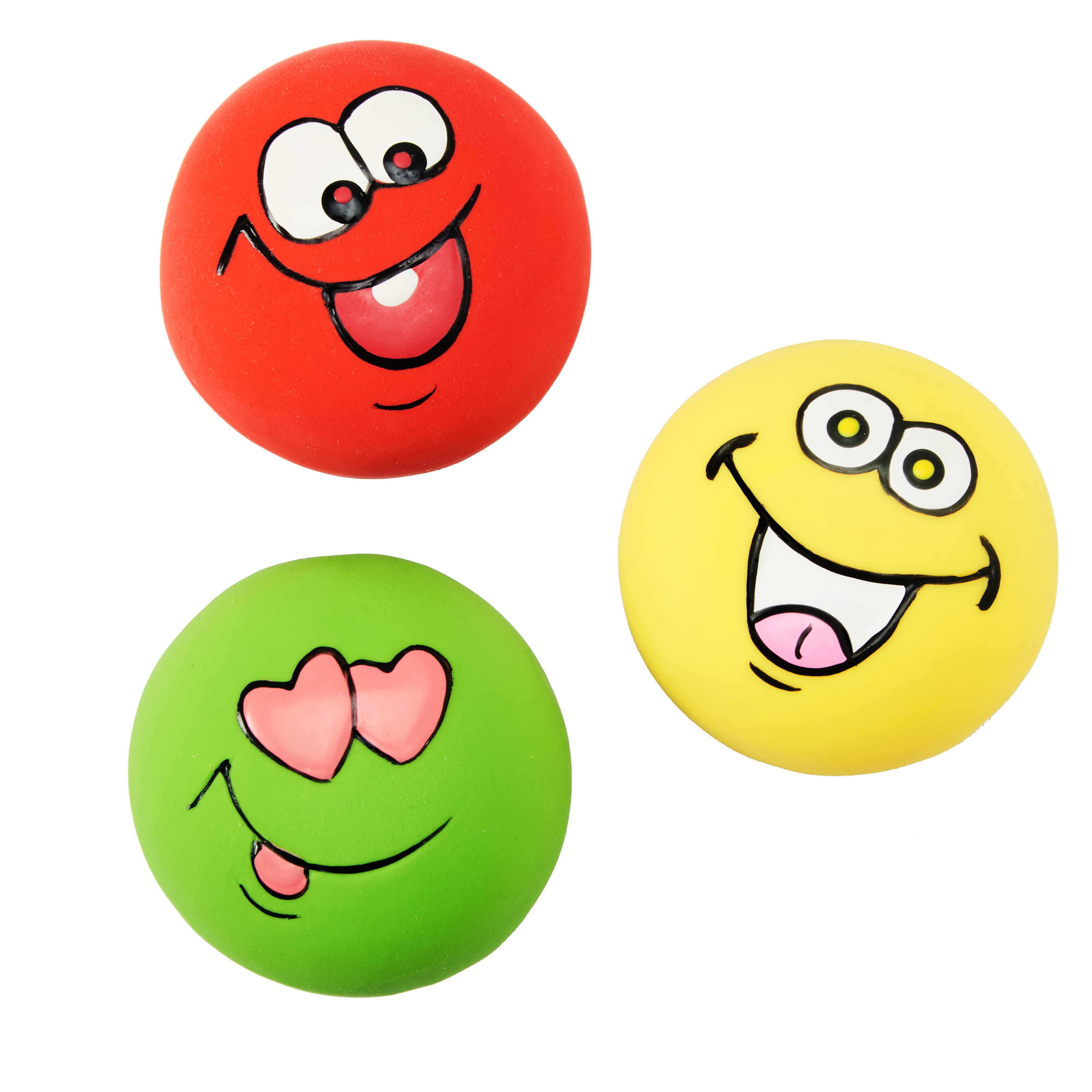 Vibrant Life Playful Buddy Emoticon Dog Chew Toy, Chew Level 2, 3 Count - image 1 of 6