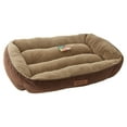 thumbnail image 1 of Vibrant Life Plush Bolstered Dog Lounge Bed, Brown, Large, 1 of 4