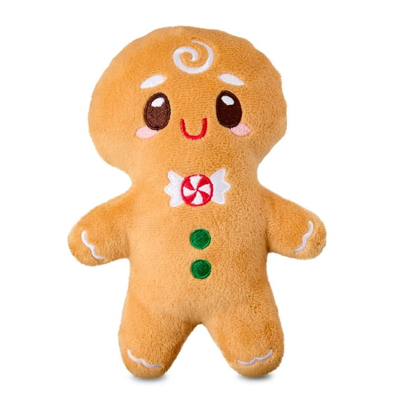 Vibrant Life Plush Dog Toy with Squeaker, Gingerbread Man