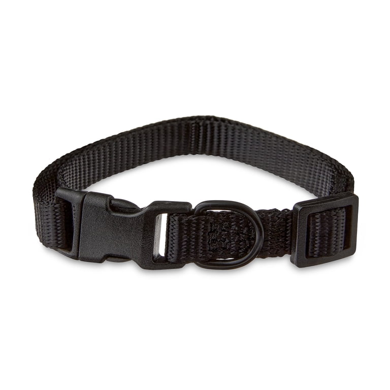Vibrant Life Polyester Adjustable Dog Collar Black Small, 8 to 14