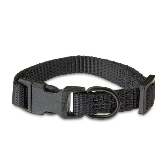 Vibrant Life Polyester Adjustable Collar for Dogs, Black, X-Small