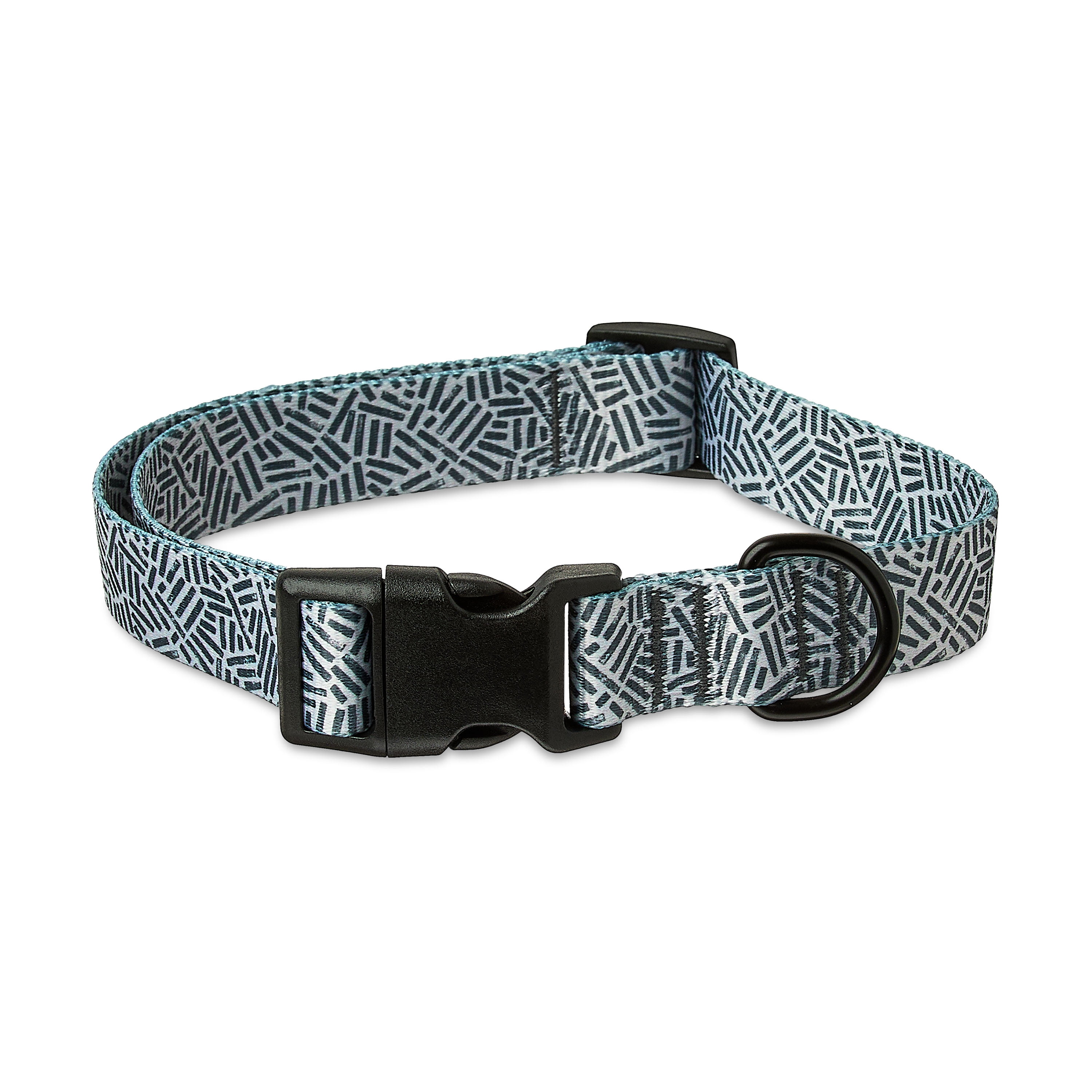 Vibrant Life Dog Collar, Polyester Adjustable, Gray Print, L