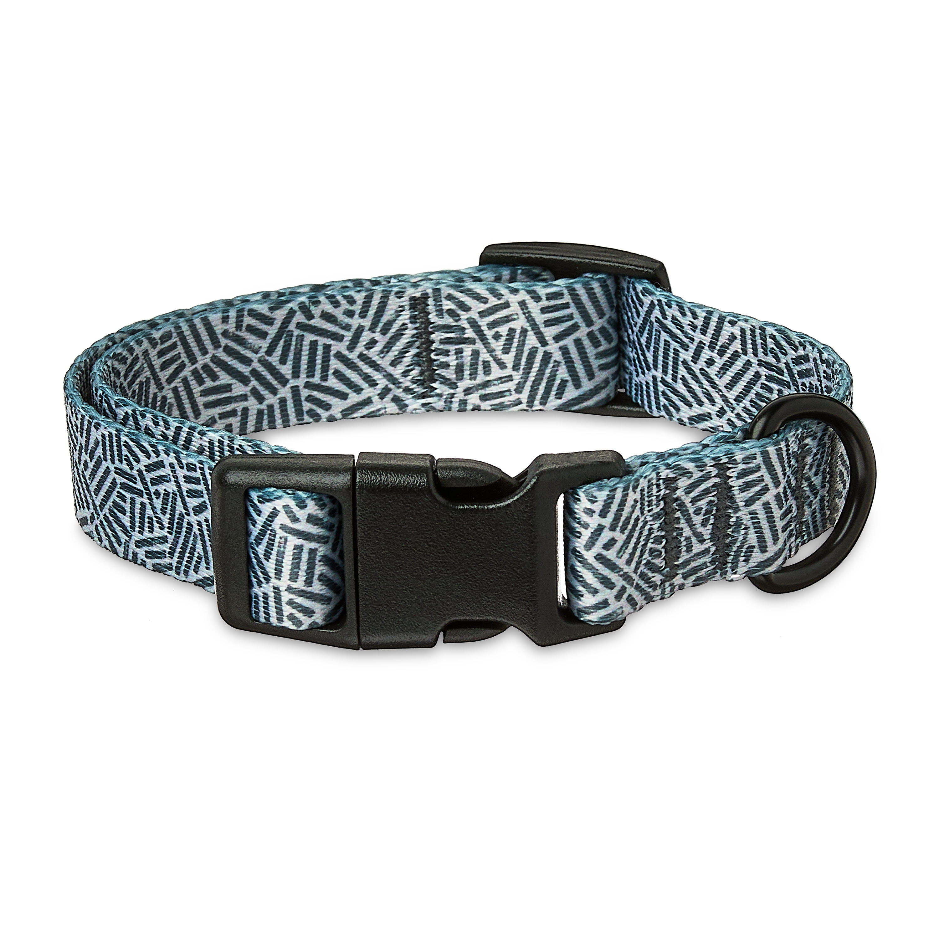 Vibrant Life Polyester Cushioned Adjustable Dog Collar, Gray Print, Small
