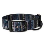Vibrant Life Polyester Aztec Adjustable Extra Wide Collar for Dogs, Blue, Large