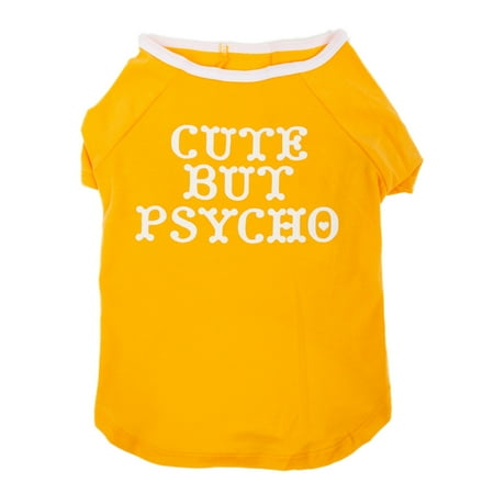 Vibrant Life Polyester Cute Graphic Dog & Cat T-Shirt, Yellow, XXS