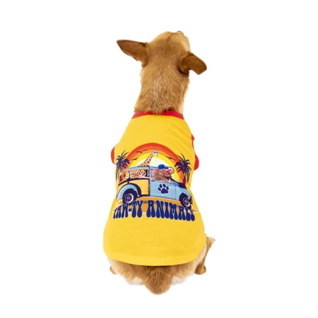 Vibrant Life Polyester Floral Dog T-Shirt, Yellow, XS