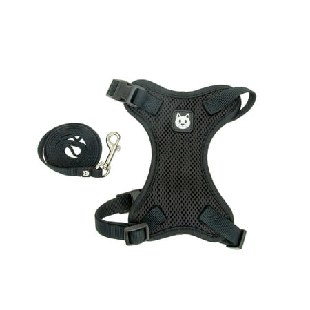 Vibrant Life, Polyester Large Cat Harness and Leash Combo, Black, One Size