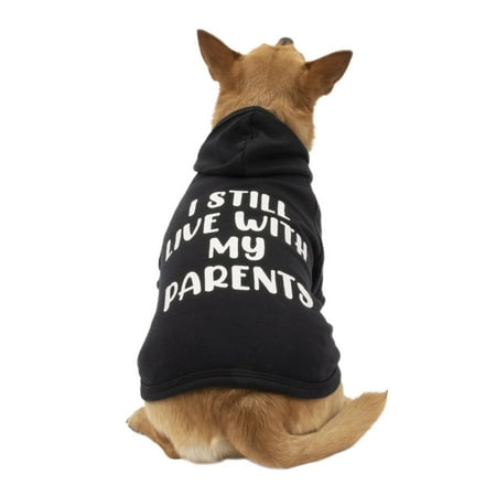 Vibrant Life I Live with My Parents Hoodie for Dogs or Cats, Size XXSmall