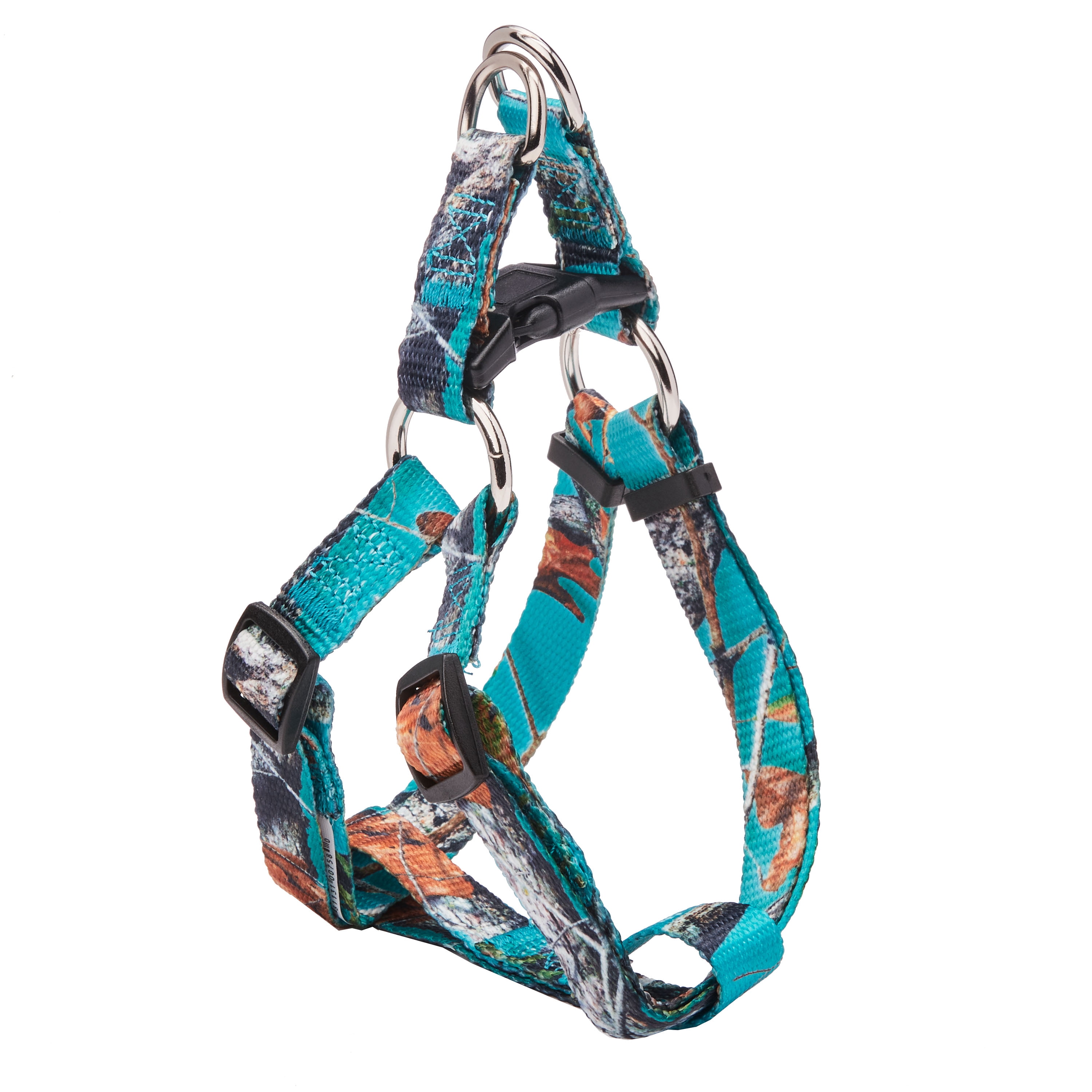 Vibrant Life Patterned Step-In Dog Harness, Strategy Teal Camo, Medium 14-20 in