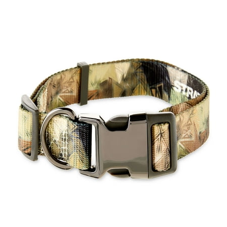 Vibrant Life Polyester Strategy Graph x Camo Fashion Dog Collar, Metal Buckle, Brown, Large
