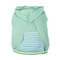 thumbnail image 1 of Vibrant Life Polyester Striped Dog & Cat Hoodie, Green, XXS, 1 of 4