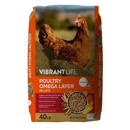 Vibrant Life Poultry Omega Layer Pellets 40 lb Bag (2 Bag)