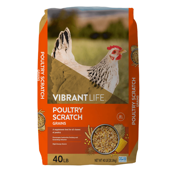 Vibrant Life Poultry Scratch Grains, 40 lb Bag