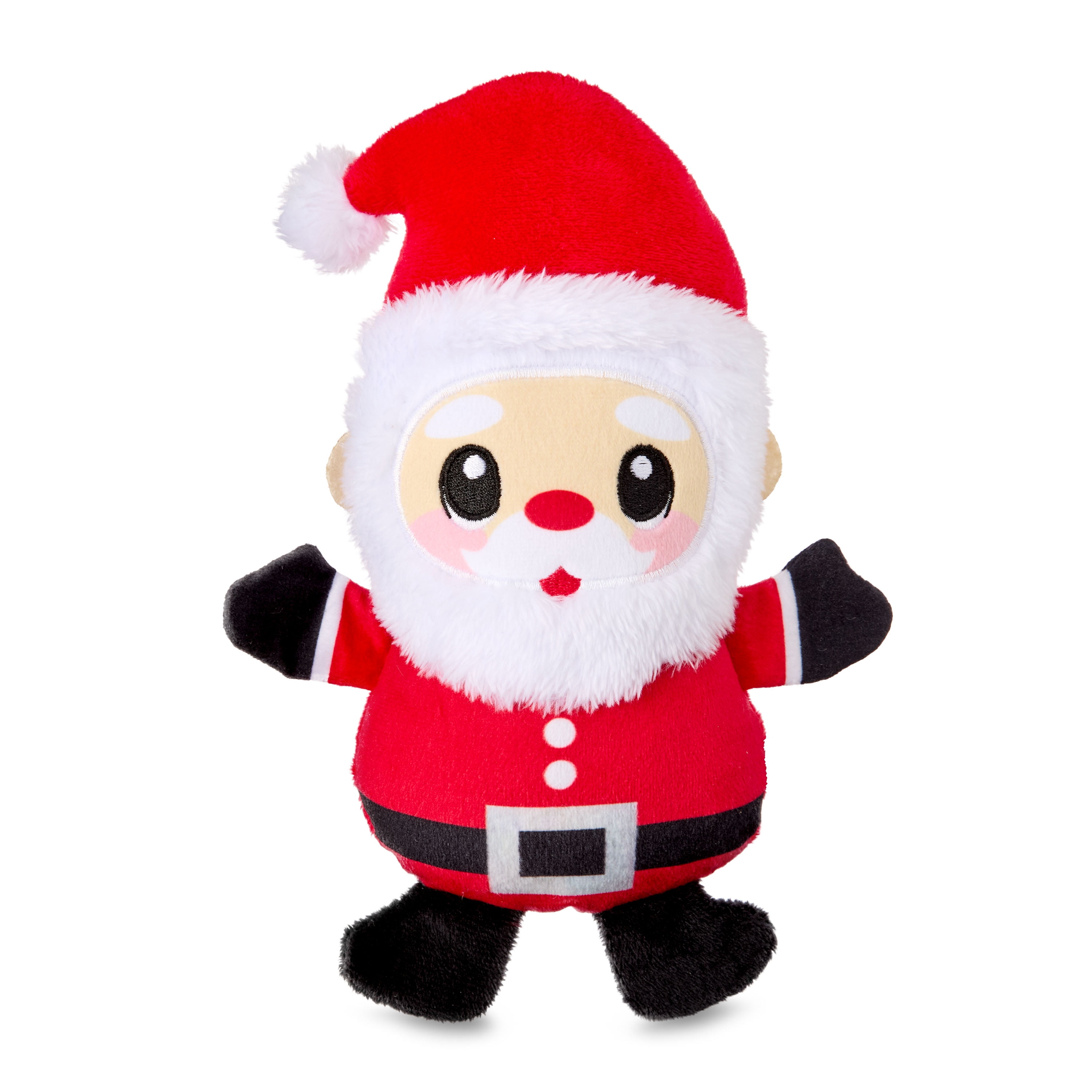 Vibrant Life Push Dog Toy with Squeaker, Santa