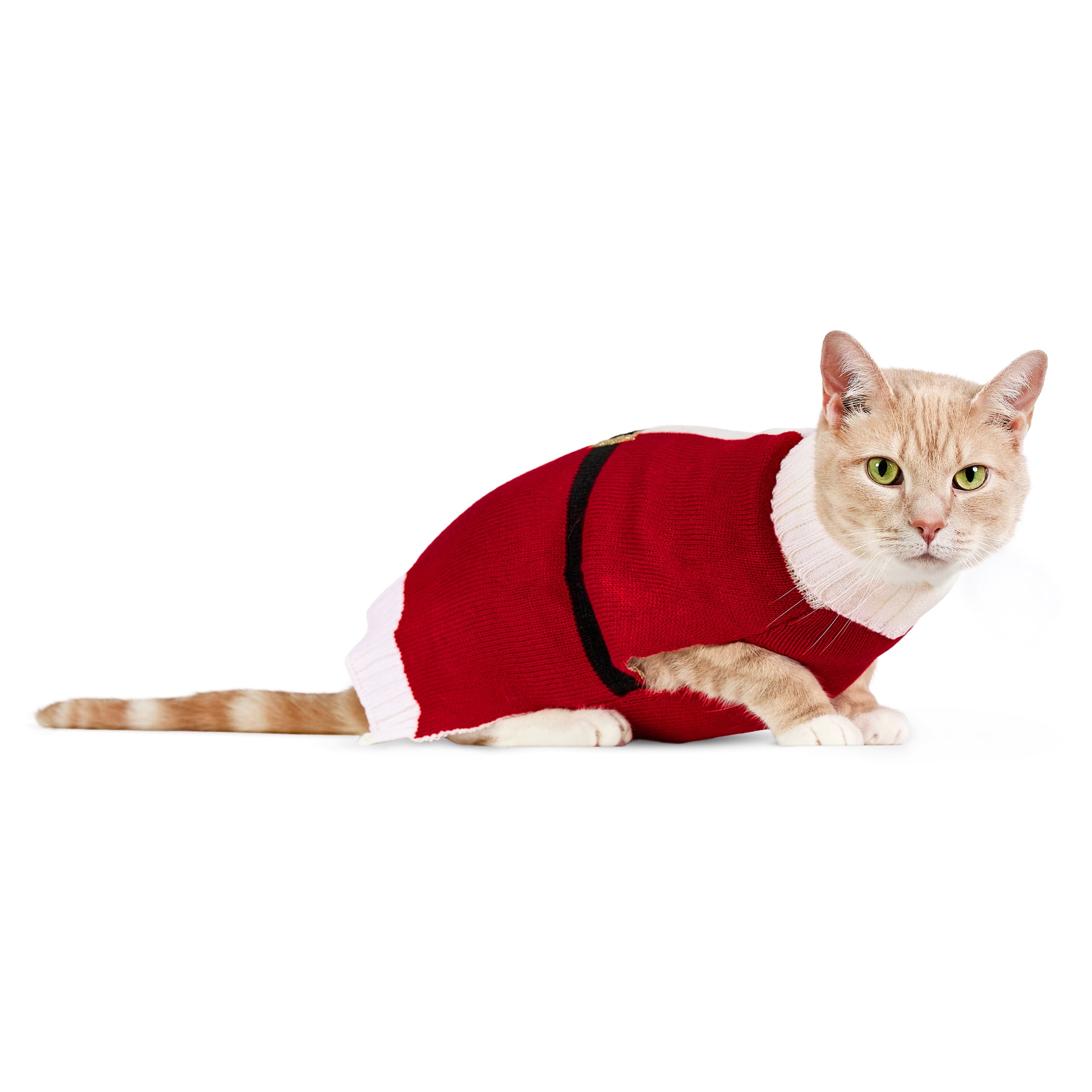 Vibrant Life Holiday Pet Sweater for Cats & Dogs, Santa, Red, Small