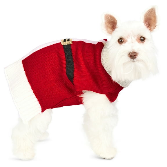 Vibrant Life Holiday Pet Sweater for Cats & Dogs, Santa, Red, Extra Small