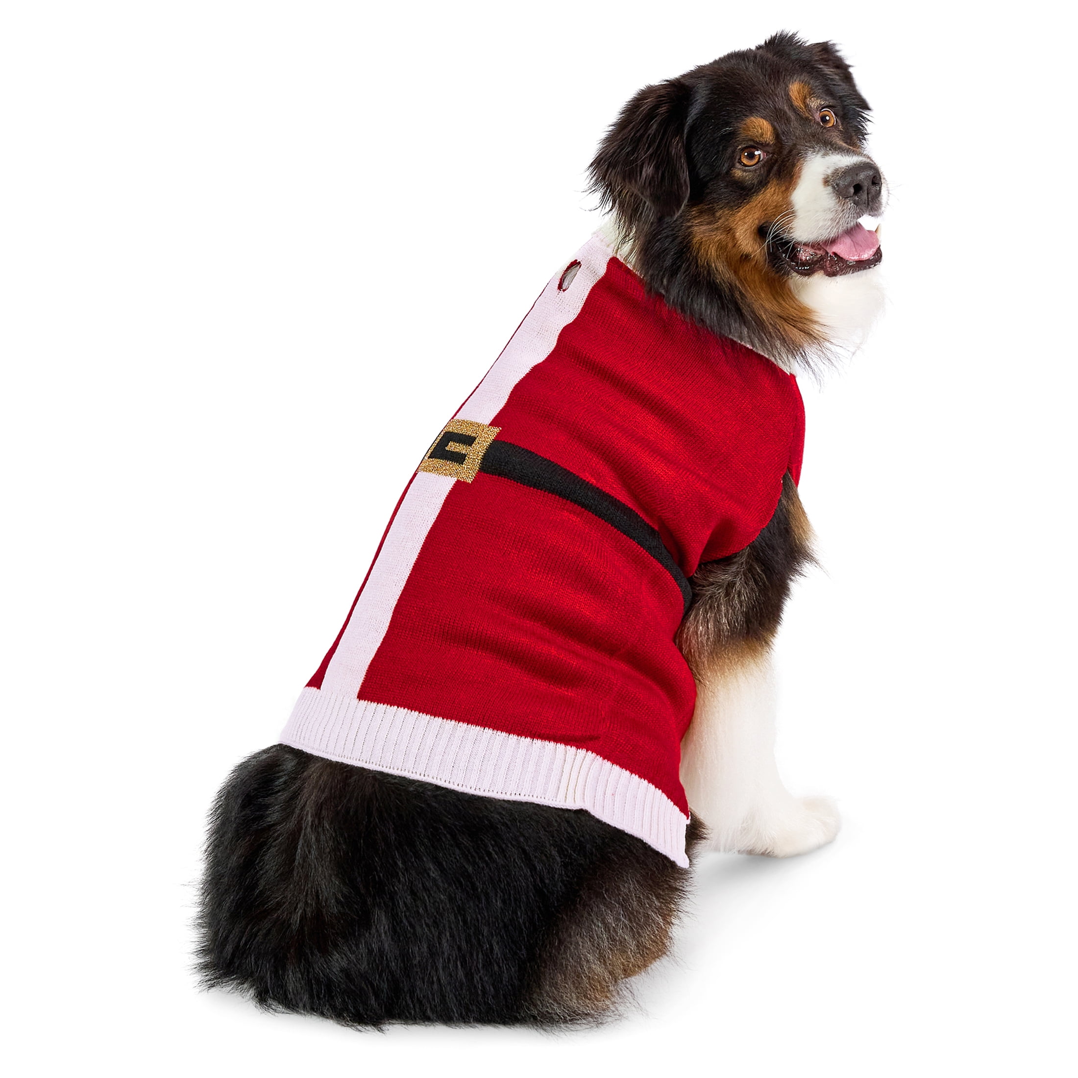 Walmart promo code:  Vibrant Life Holiday Pet Sweater for Dogs, Santa, Red, Large