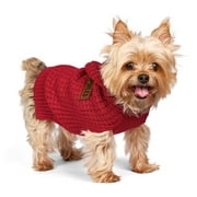 Vibrant Life Holiday Pet Sweater for Dogs, Spoiled Waffle Knit, Red, Extra Large