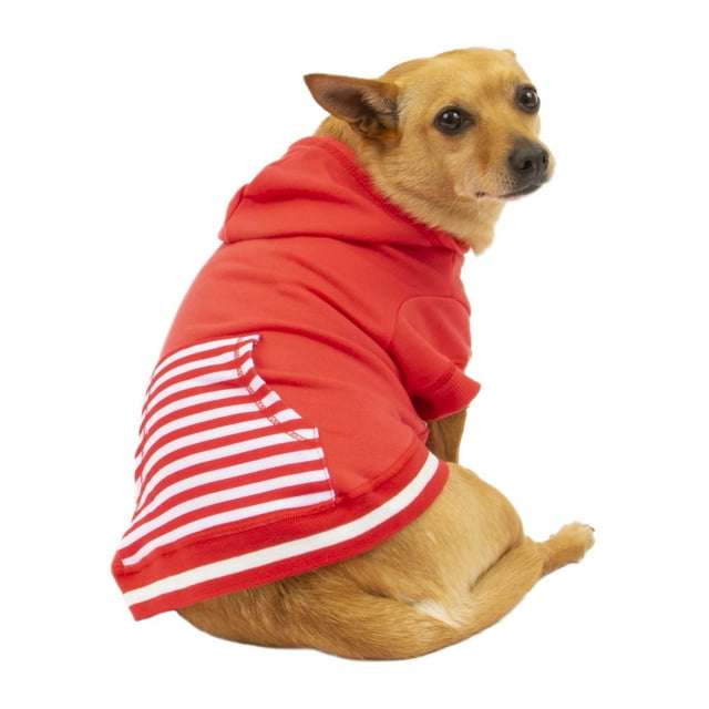 Vibrant Life Red Striped Pocket Hoodie for Dogs or Cats