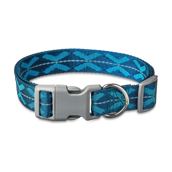 Vibrant Life Reflective Adjustable Dog Collar, Blue, Large