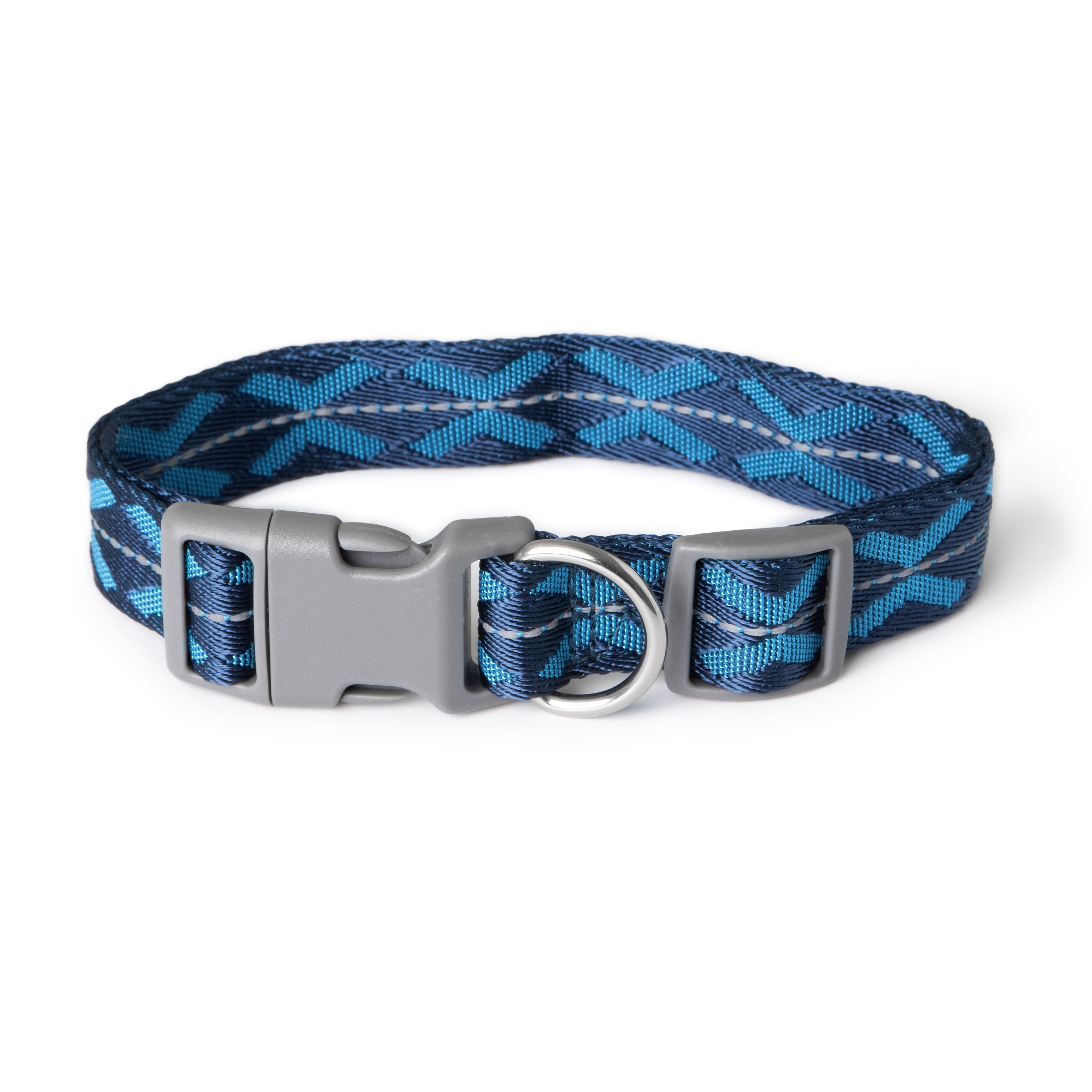 Vibrant Life Reflective Adjustable Dog Collar, Blue, L