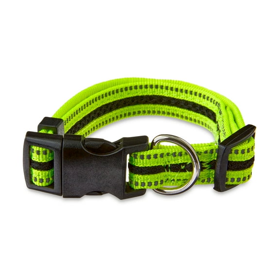 Vibrant Life Reflective Adjustable Dog Collar, Neon Yellow & Black, Small