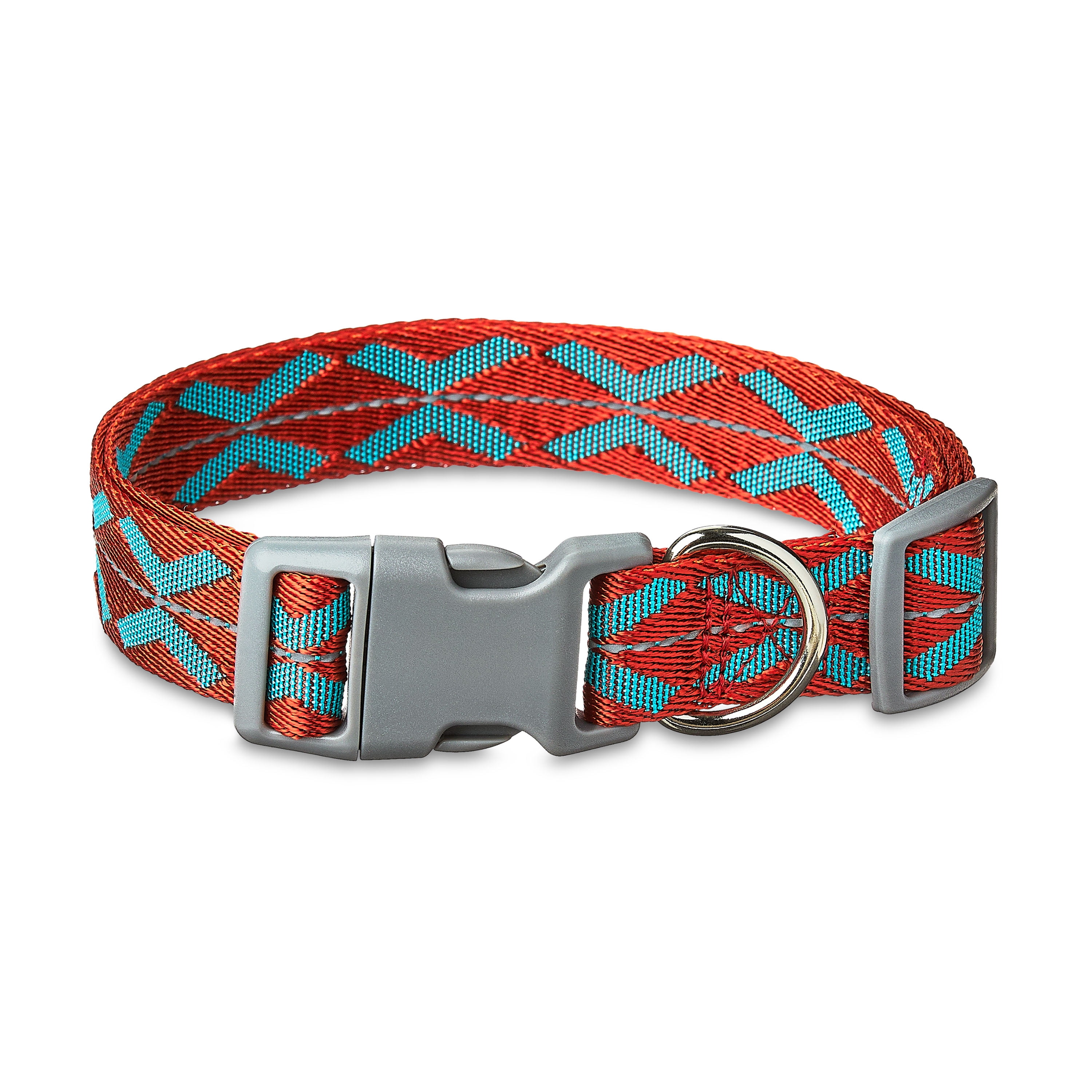 Vibrant Life Reflective Adjustable Dog Collar, Orange, Large