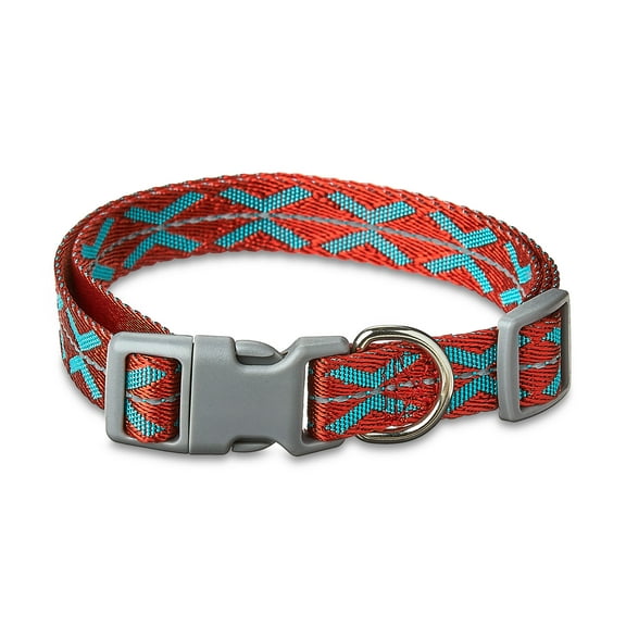 Vibrant Life Reflective Adjustable Dog Collar, Orange, Medium