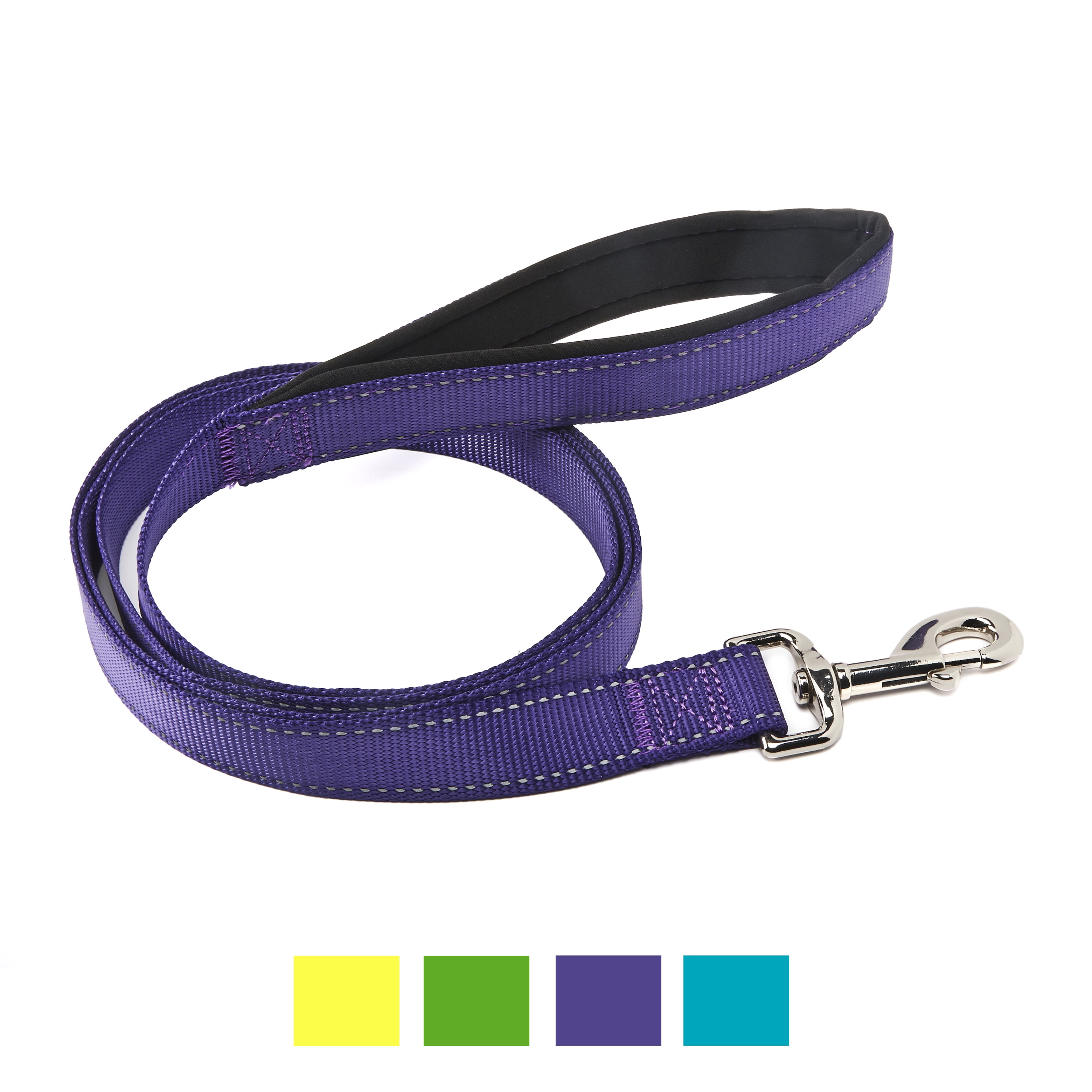 Vibrant Life Reflective Comfort Dog Leash, Purple, 6-ft, 1-in