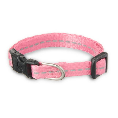 Vibrant Life Reflective Polyester Adjustable Dog Collar, Pink, X-Small