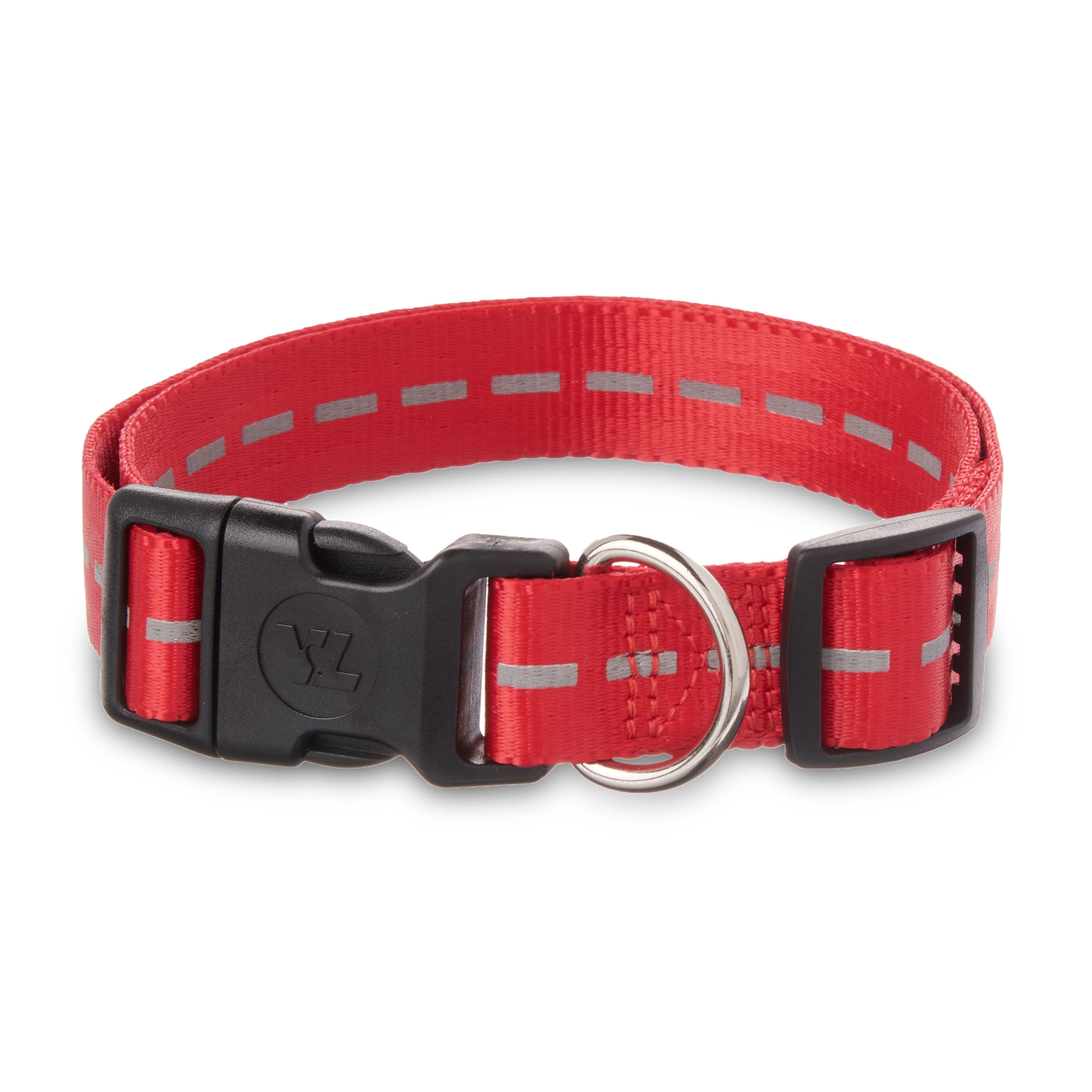 Vibrant Life Reflective Polyester Adjustable Dog Collar, Red, Medium