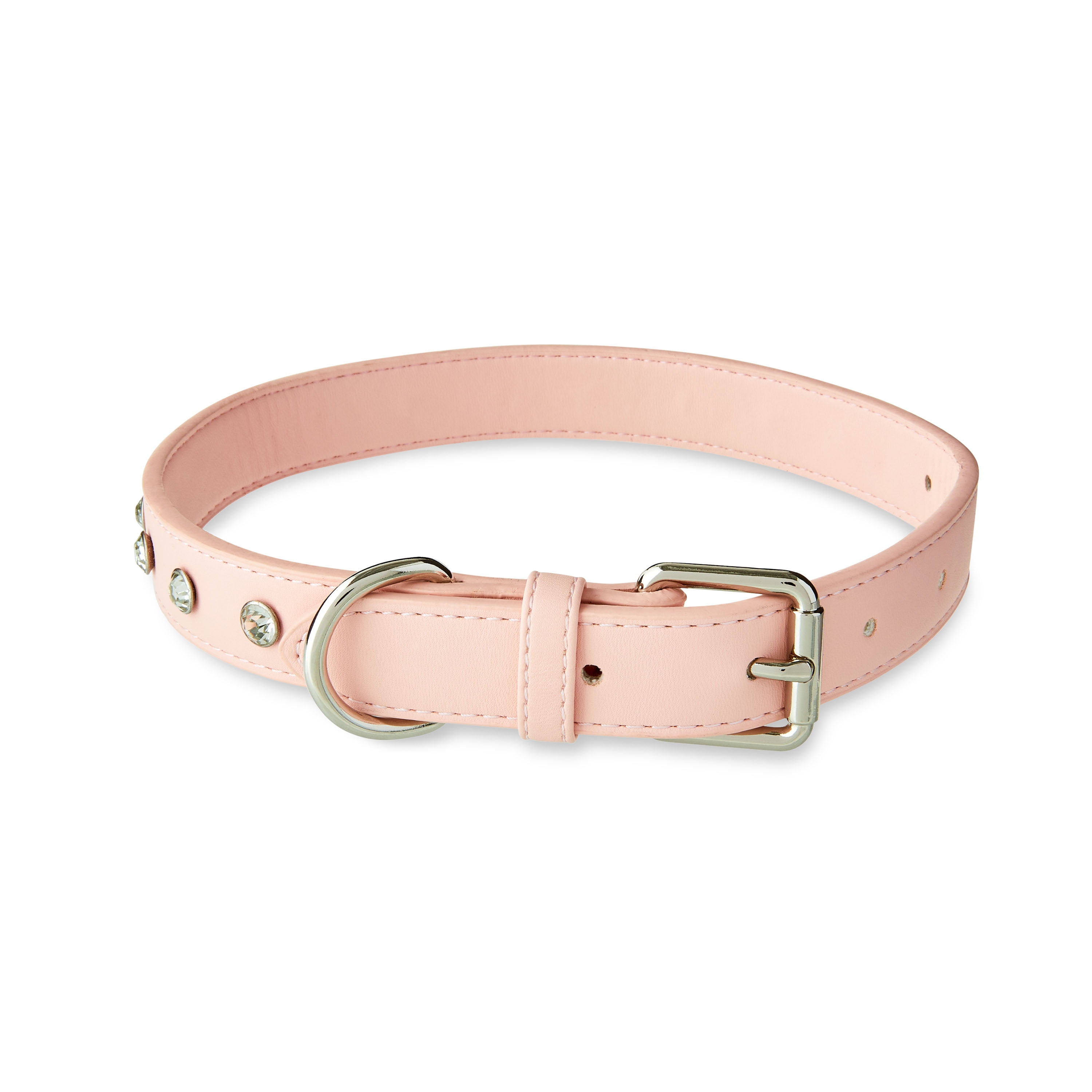 Vibrant Life Rhinestone Studded Adjustable Dog Collar, Pink, Large