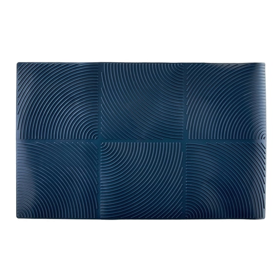 Vibrant Life Ridged Cat Litter Mat, Waterproof Non-Skid, Dark Blue