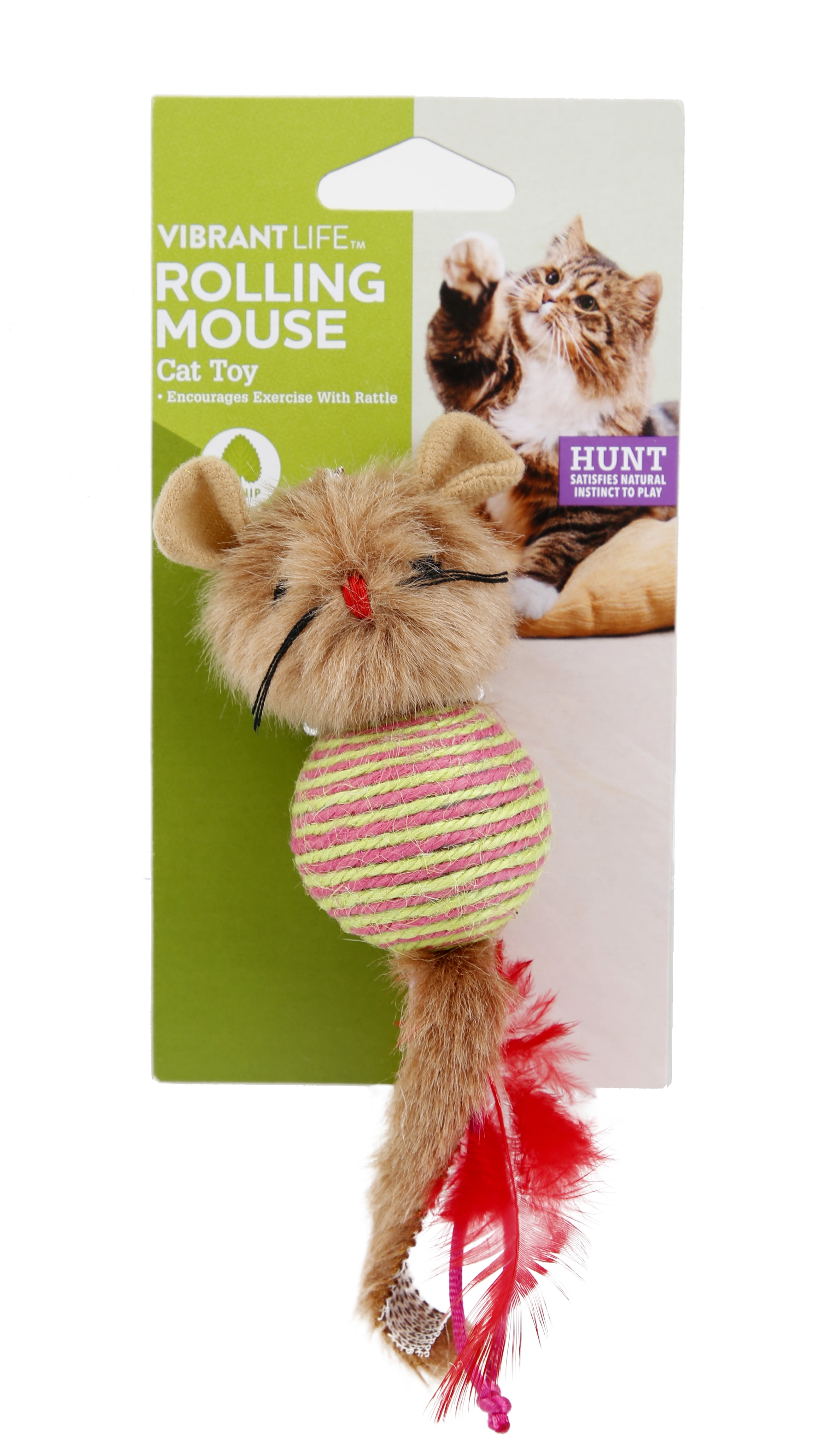 Vibrant Life Rolling Mouse Catnip & Mouse Cat Toy, 1ct