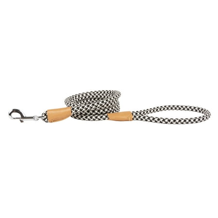Vibrant Life Rope Dog Leash, Black Check, 6-ft