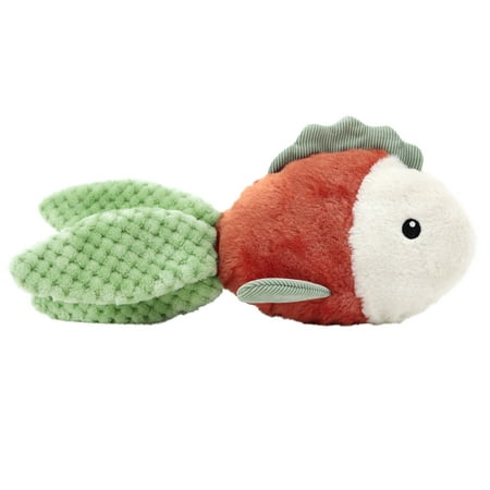 Vibrant Life Safe & Stimulating Cozy Buddy Goldfish Dog Toy - GRS Certified, Chew Level 2, Large